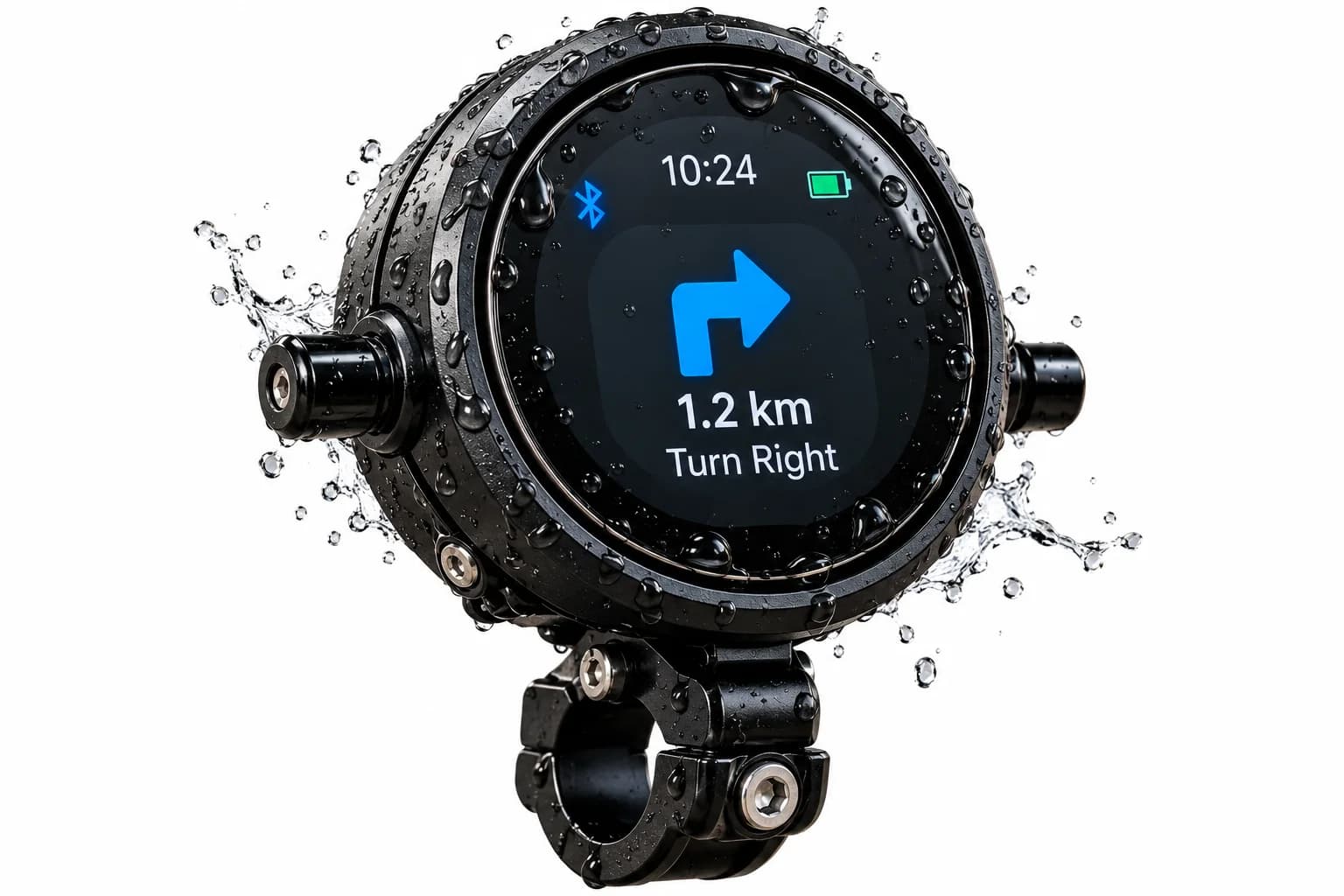 Navigation pod covered in water droplets